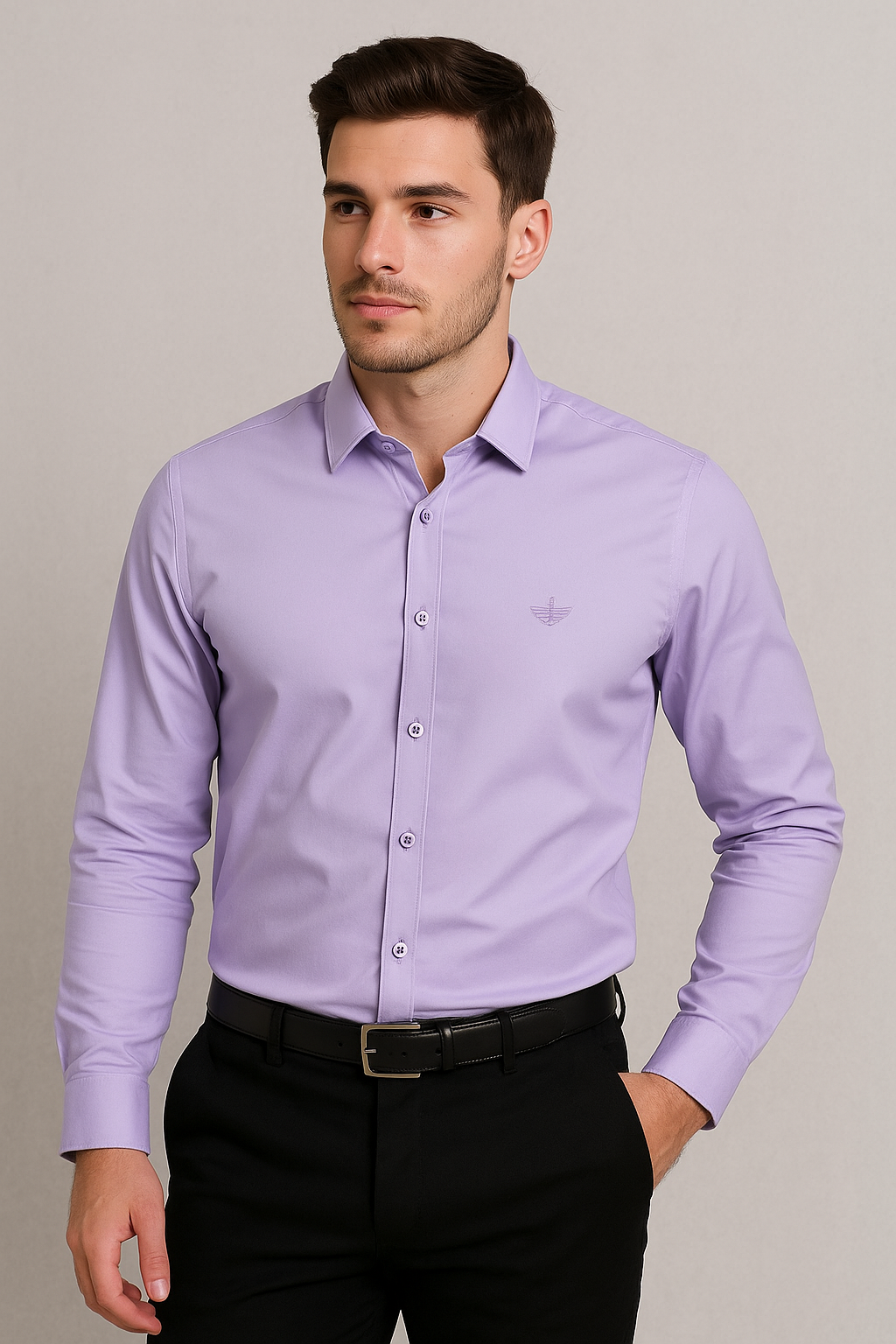 Camisa seda mango de hombre