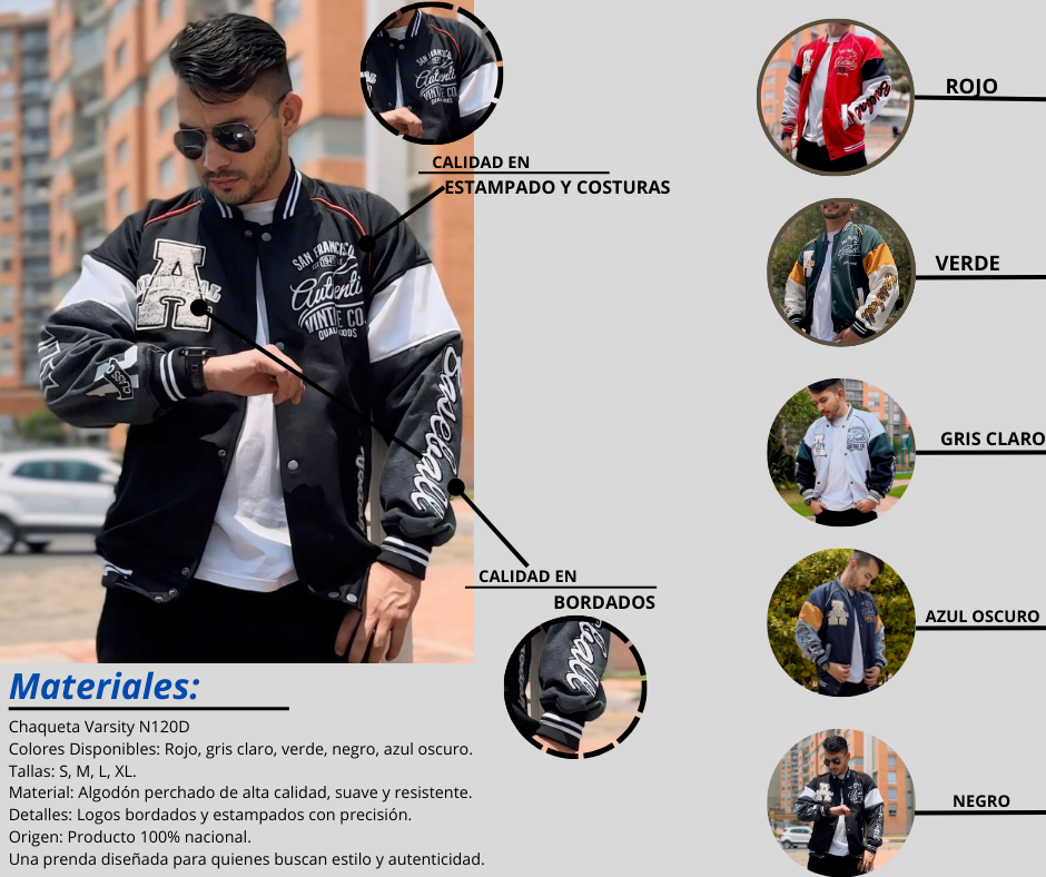 Chaqueta en algodón para caballero N120D