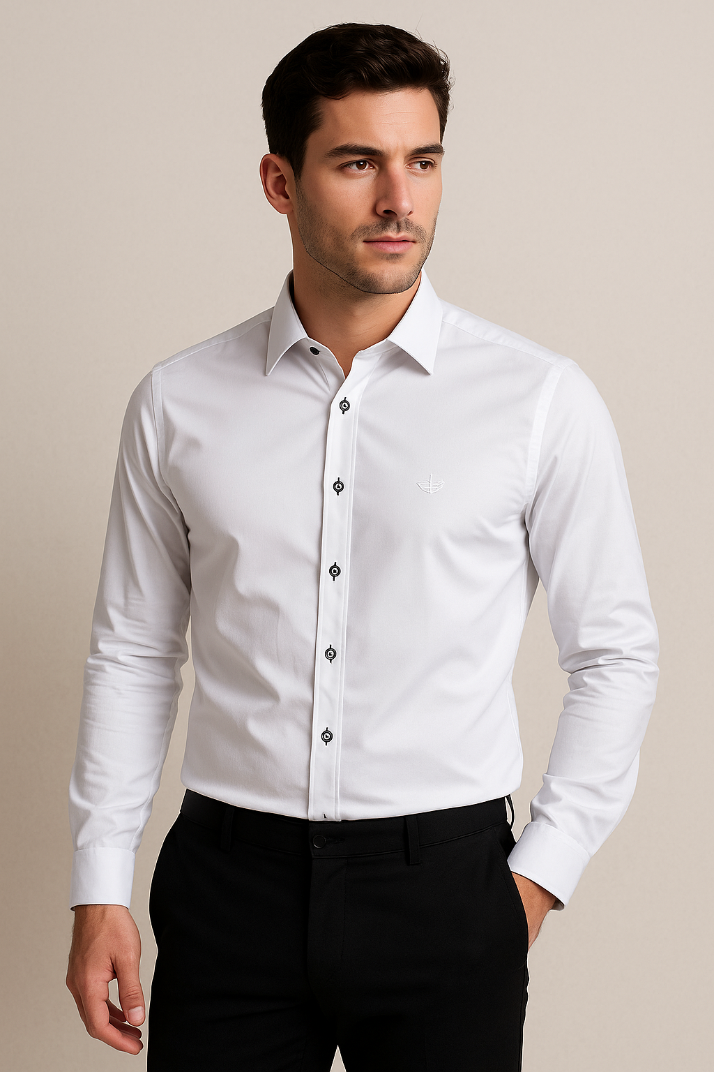 Camisa seda mango de hombre