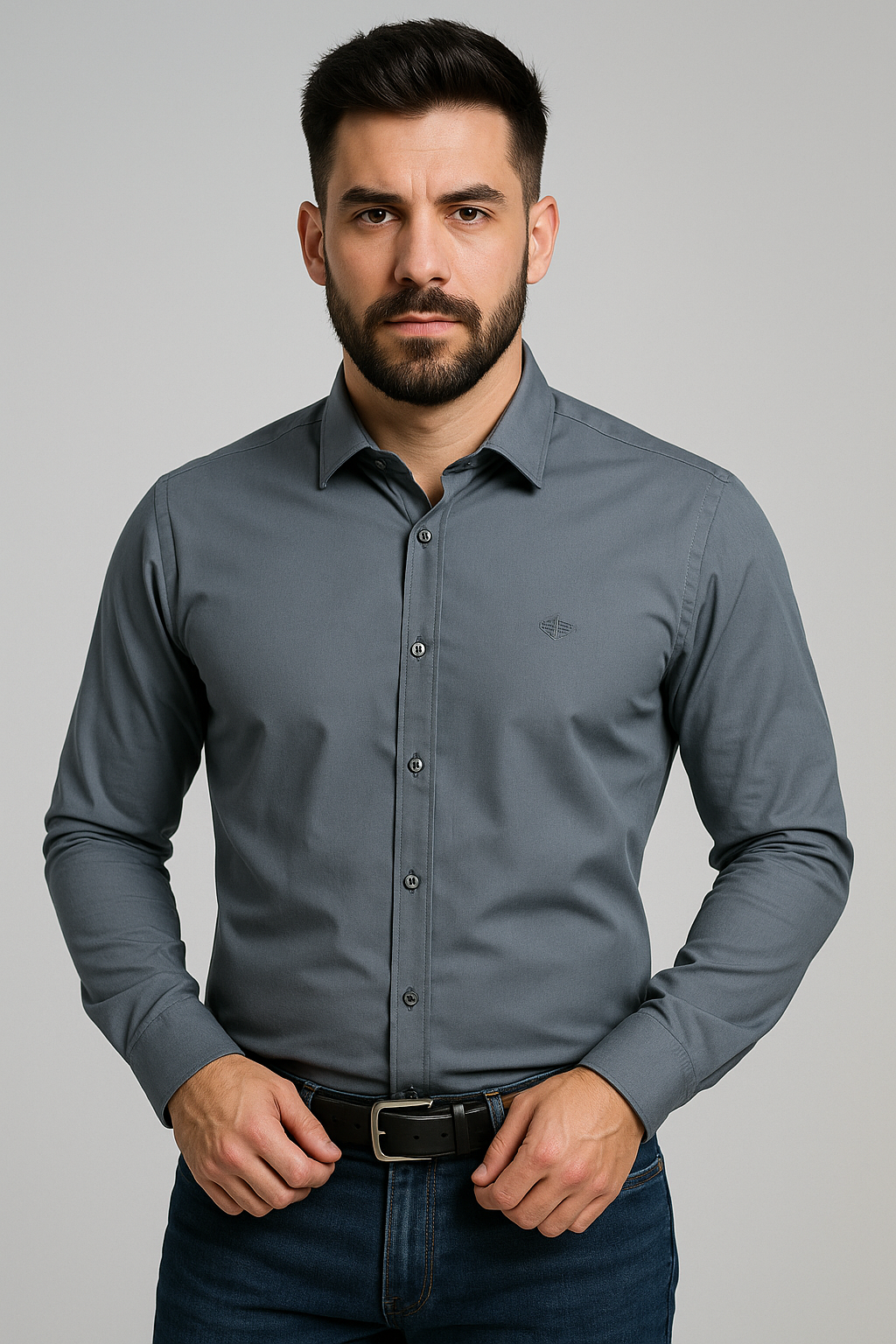 Camisa seda mango de hombre