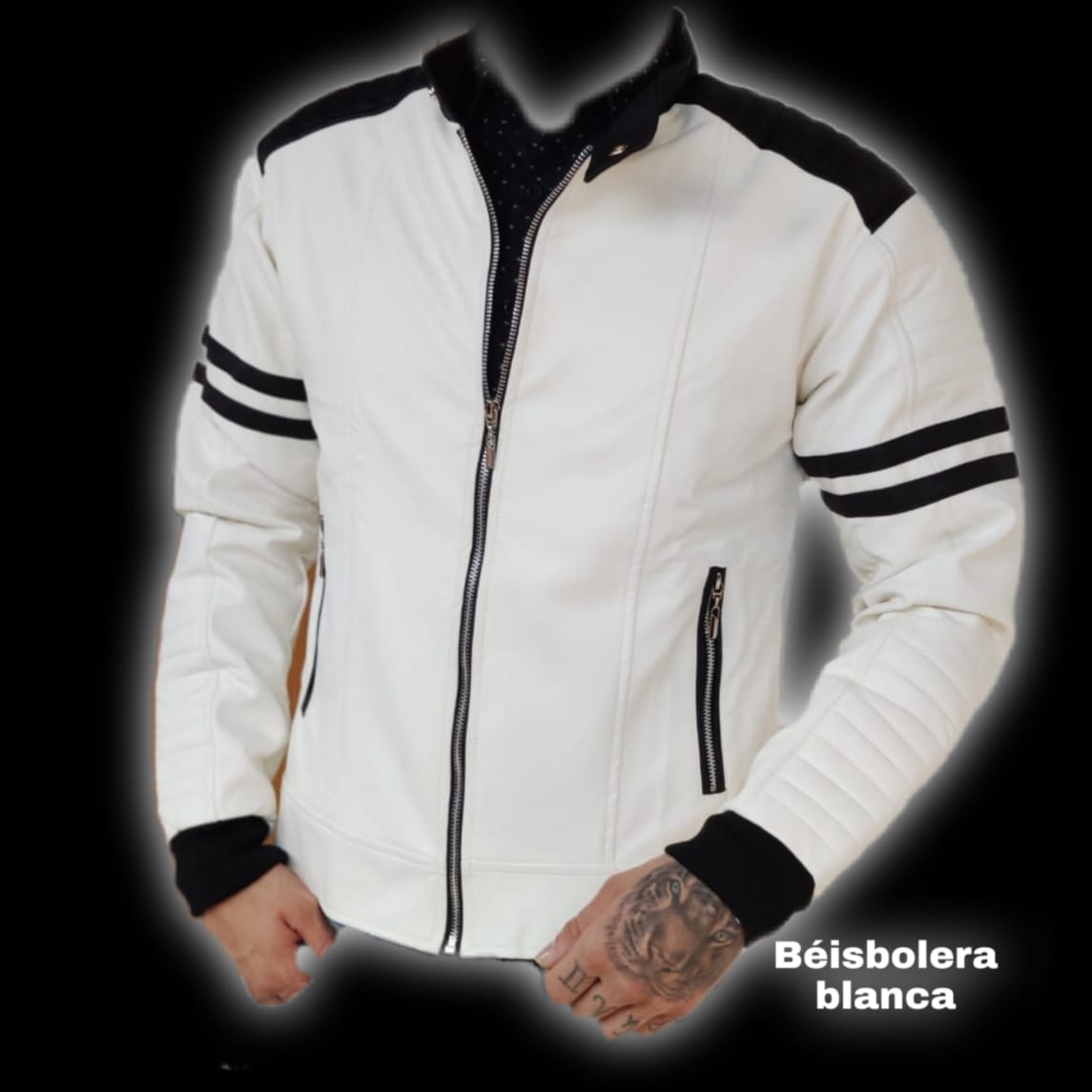 Chaqueta Beisbolera cuero textil
