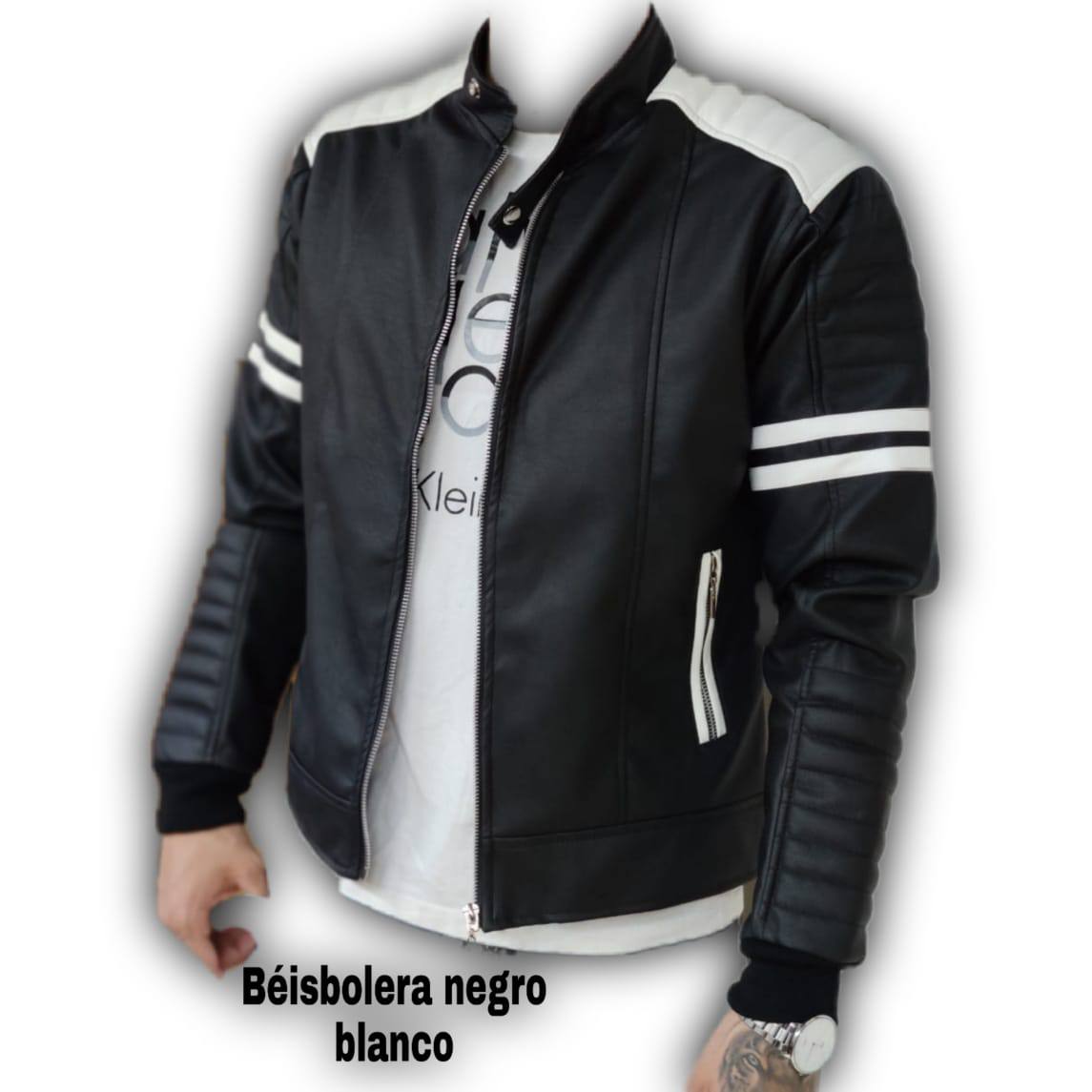Chaqueta Beisbolera cuero textil
