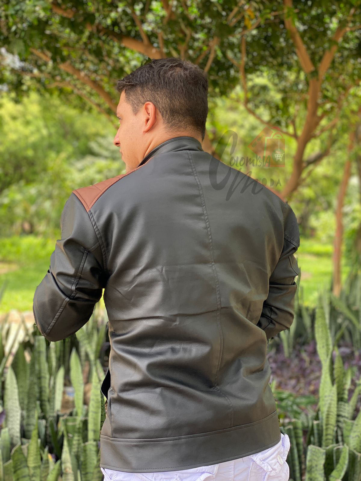 Chaqueta Cuero Textil Hombre