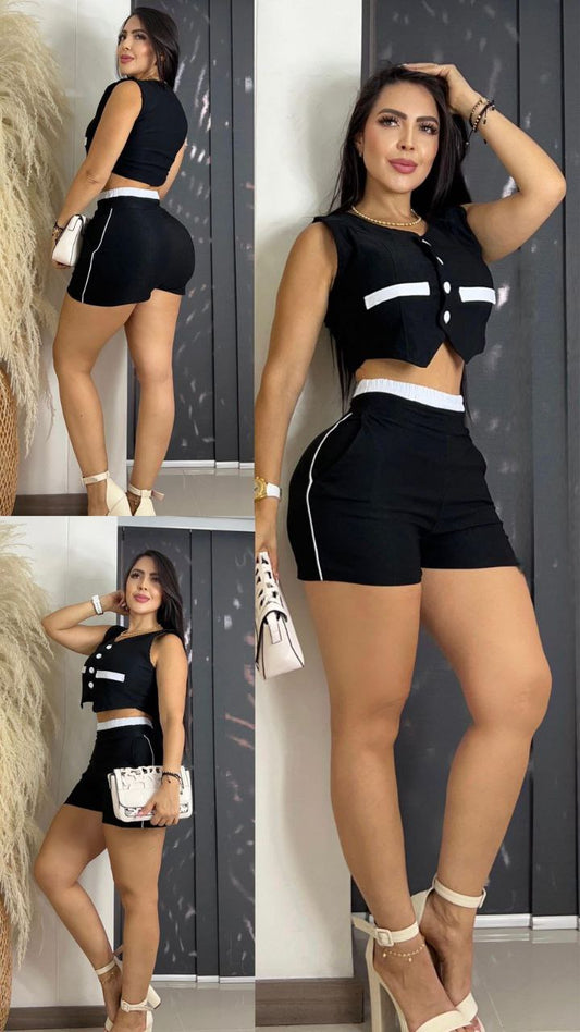 Conjunto Short Elegante 2 Piezas