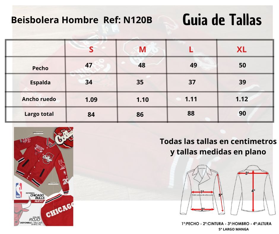 Chaqueta beisbolera para caballero N120B Laikers