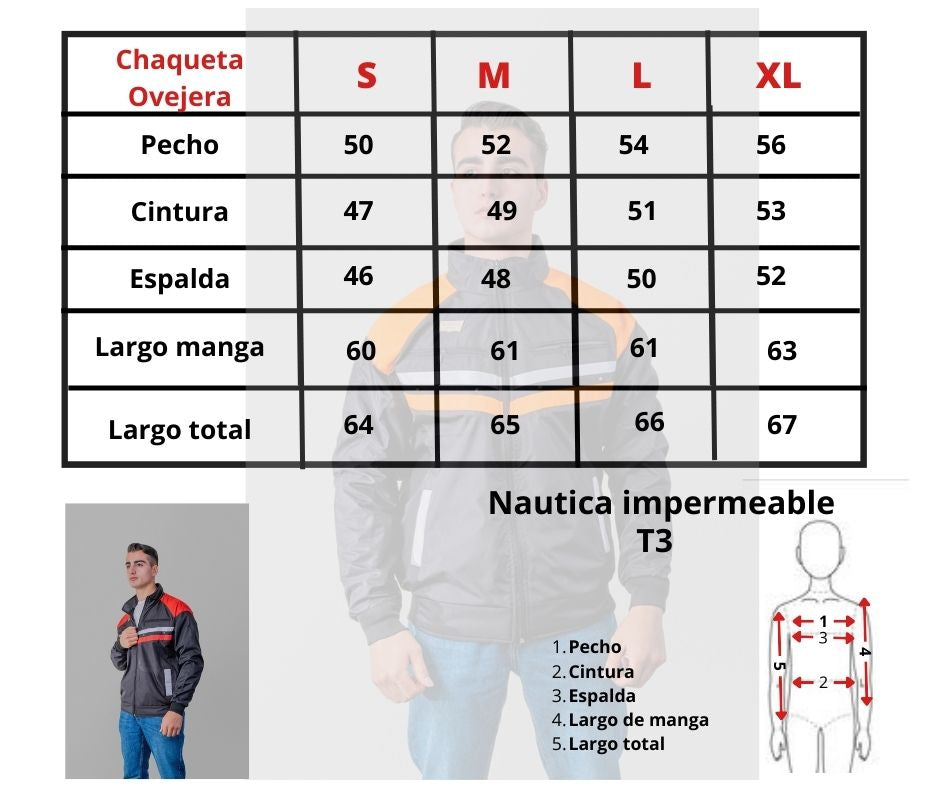 Chaqueta impermeable para caballero T3